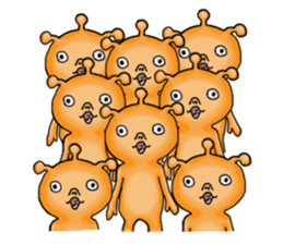 Mysterious orange alien sticker #6474225