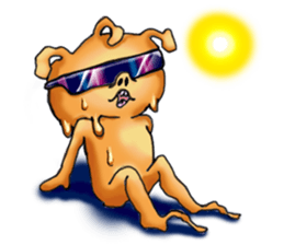 Mysterious orange alien sticker #6474226