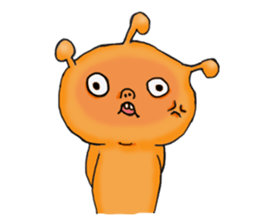 Mysterious orange alien sticker #6474227