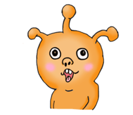 Mysterious orange alien sticker #6474229
