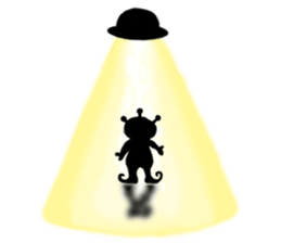 Mysterious orange alien sticker #6474231