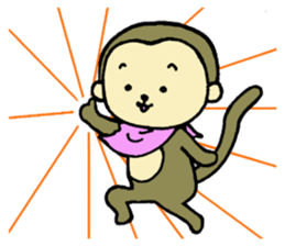 Naka loose dog and monkey2 sticker #6474633