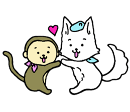 Naka loose dog and monkey2 sticker #6474667