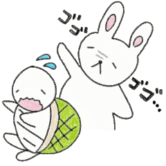 Loose rabbit and tortoise graffiti