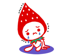 Lovely Strawberry head sticker #6476364