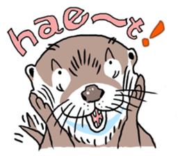 Amusing otter family sticker #6476442