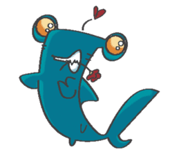 FINvites Happy Hammerhead Shark sticker #6477317