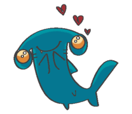 FINvites Happy Hammerhead Shark sticker #6477318