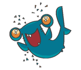 FINvites Happy Hammerhead Shark sticker #6477326