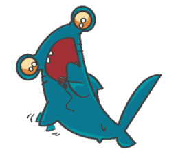 FINvites Happy Hammerhead Shark sticker #6477347