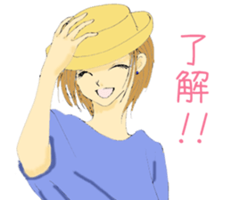 Hat girl sticker #6482632