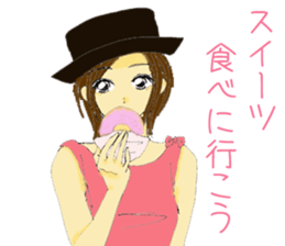 Hat girl sticker #6482634