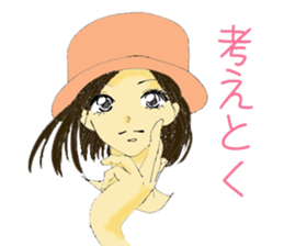 Hat girl sticker #6482635