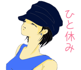 Hat girl sticker #6482640