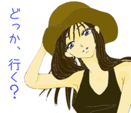 Hat girl sticker #6482657