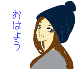 Hat girl sticker #6482659