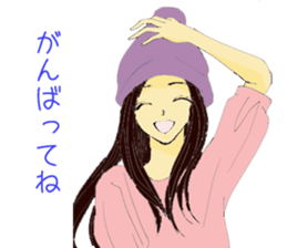 Hat girl sticker #6482660