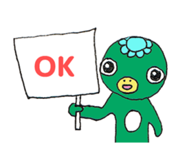 A sticker of a cute kappa sticker #6482884