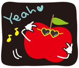 Cute Japanese apple sticker #6487834