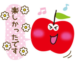 Cute Japanese apple sticker #6487836