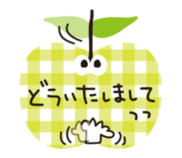 Cute Japanese apple sticker #6487846