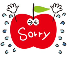 Cute Japanese apple sticker #6487847