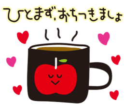 Cute Japanese apple sticker #6487855