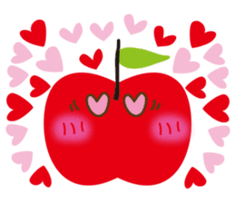 Cute Japanese apple sticker #6487863