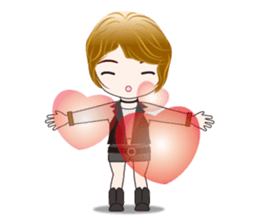 Boyish cute girl sticker #6489077