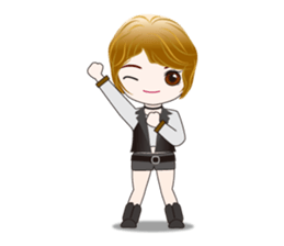 Boyish cute girl sticker #6489106