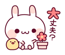 Plain words of a rabbit and the chick sticker #6490474