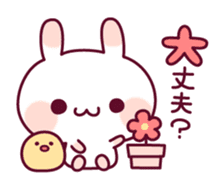 Plain words of a rabbit and the chick sticker #6490474