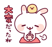 Plain words of a rabbit and the chick sticker #6490481