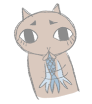 big eyes cat sticker #6496893