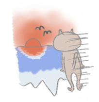 big eyes cat sticker #6496897