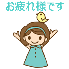 Colorful stickers with a cute girl