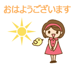 Colorful stickers with a cute girl sticker #6497312