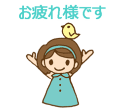 Colorful stickers with a cute girl sticker #6497314