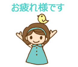 Colorful stickers with a cute girl sticker #6497314