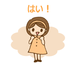 Colorful stickers with a cute girl sticker #6497317