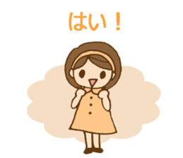 Colorful stickers with a cute girl sticker #6497317