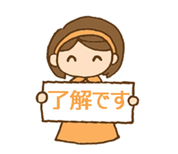 Colorful stickers with a cute girl sticker #6497320