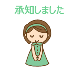 Colorful stickers with a cute girl sticker #6497321