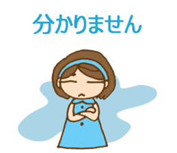 Colorful stickers with a cute girl sticker #6497323