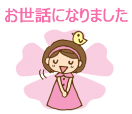 Colorful stickers with a cute girl sticker #6497326