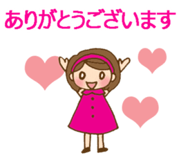 Colorful stickers with a cute girl sticker #6497327