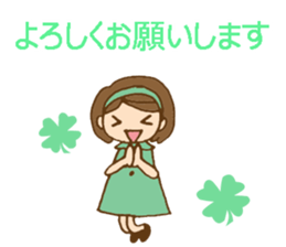 Colorful stickers with a cute girl sticker #6497328