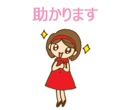 Colorful stickers with a cute girl sticker #6497330