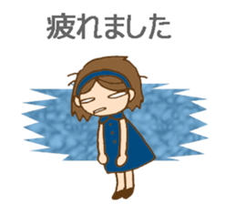 Colorful stickers with a cute girl sticker #6497333