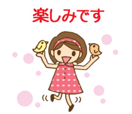 Colorful stickers with a cute girl sticker #6497334